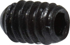 Made in USA - #5-40 UNC, 3/16" Length Under Head, Cup Point Set Screw - Grade 8 Alloy Steel, 1/16" Key - Industrial Tool & Supply