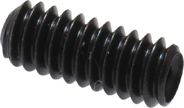 Made in USA - #5-40 UNC, 5/16" Length Under Head, Cup Point Set Screw - Grade 8 Alloy Steel, 1/16" Key - Industrial Tool & Supply