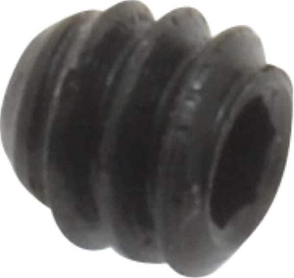 Made in USA - #6-32 UNC, 1/8" Length Under Head, Cup Point Set Screw - Grade 8 Alloy Steel, 1/16" Key - Industrial Tool & Supply