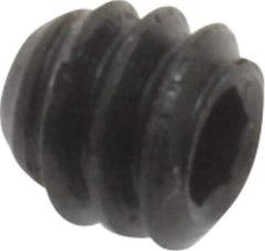 Made in USA - #6-32 UNC, 1/8" Length Under Head, Cup Point Set Screw - Grade 8 Alloy Steel, 1/16" Key - Industrial Tool & Supply