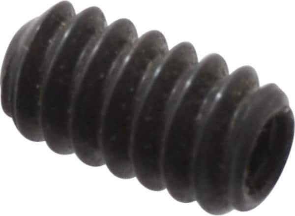 Made in USA - #6-32 UNC, 1/4" Length Under Head, Cup Point Set Screw - Grade 8 Alloy Steel, 1/16" Key - Industrial Tool & Supply