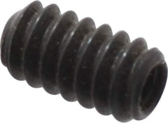 Made in USA - #6-32 UNC, 1/4" Length Under Head, Cup Point Set Screw - Grade 8 Alloy Steel, 1/16" Key - Industrial Tool & Supply