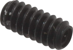 Made in USA - #6-32 UNC, 5/16" Length Under Head, Cup Point Set Screw - Grade 8 Alloy Steel, 1/16" Key - Industrial Tool & Supply