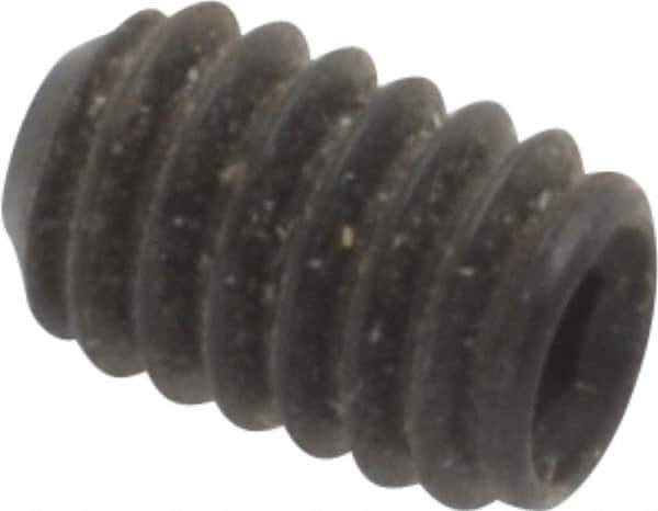 Made in USA - #8-32 UNC, 1/4" Length Under Head, Cup Point Set Screw - Grade 8 Alloy Steel, 5/64" Key - Industrial Tool & Supply