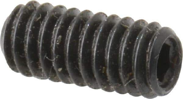 Made in USA - #8-32 UNC, 3/8" Length Under Head, Cup Point Set Screw - Grade 8 Alloy Steel, 5/64" Key - Industrial Tool & Supply