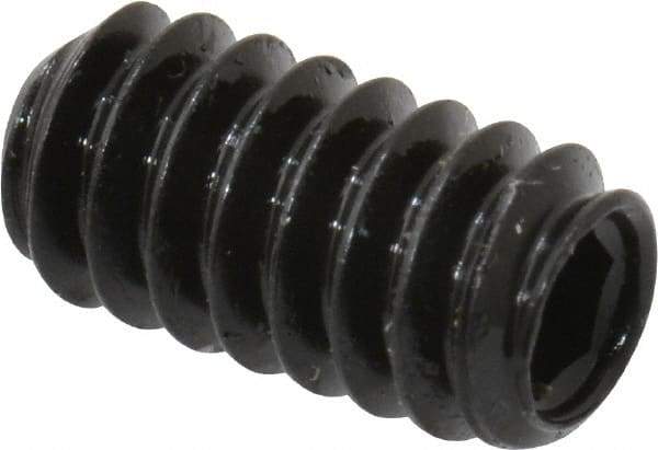 Made in USA - #10-24 UNC, 3/8" Length Under Head, Cup Point Set Screw - Grade 8 Alloy Steel, 3/32" Key - Industrial Tool & Supply