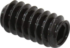 Made in USA - #10-24 UNC, 3/8" Length Under Head, Cup Point Set Screw - Grade 8 Alloy Steel, 3/32" Key - Industrial Tool & Supply