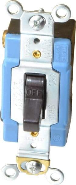 Cooper Wiring Devices - 1 Pole, 120 to 277 VAC, 15 Amp, Industrial Grade, Toggle, Wall and Dimmer Light Switch - 1.31 Inch Wide x 3.28 Inch High - Industrial Tool & Supply