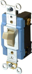 Cooper Wiring Devices - 2 Pole, 120 to 277 VAC, 15 Amp, Industrial Grade, Toggle, Wall and Dimmer Light Switch - 1.3 Inch Wide x 4.19 Inch High, Fluorescent - Industrial Tool & Supply