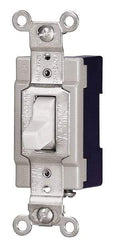 Cooper Wiring Devices - 4 Pole, 120 to 277 VAC, 15 Amp, Industrial Grade, Toggle, Wall and Dimmer Light Switch - 1.3 Inch Wide x 4.19 Inch High, Fluorescent - Industrial Tool & Supply