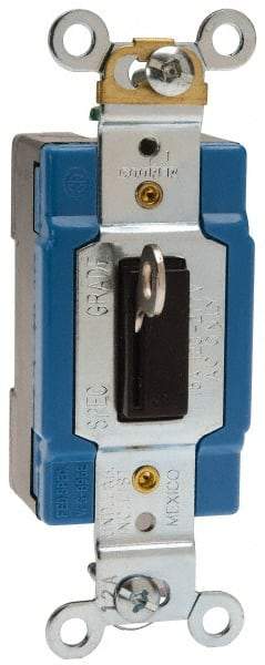 Cooper Wiring Devices - 1 Pole, 120 to 277 VAC, 15 Amp, Industrial Grade, Toggle, Wall and Dimmer Light Switch - 1.31 Inch Wide x 3.28 Inch High - Industrial Tool & Supply