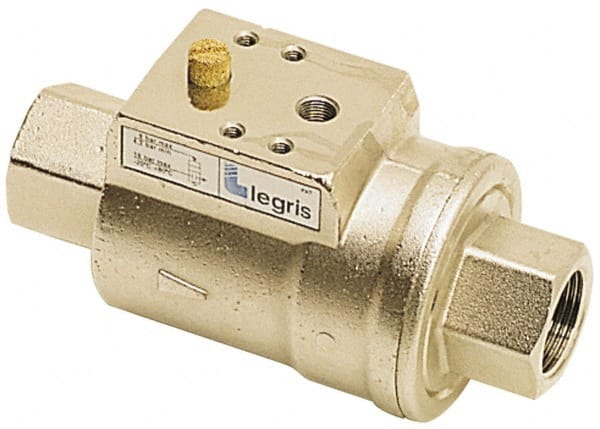 Legris - Air-Actuated Axial Valves Pipe Size: 2 (Inch) End Connections: FNPTxFNPT - Industrial Tool & Supply