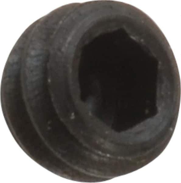 Made in USA - 1/4-20 UNC, 3/16" Length Under Head, Cup Point Set Screw - Grade 8 Alloy Steel, 1/8" Key - Industrial Tool & Supply