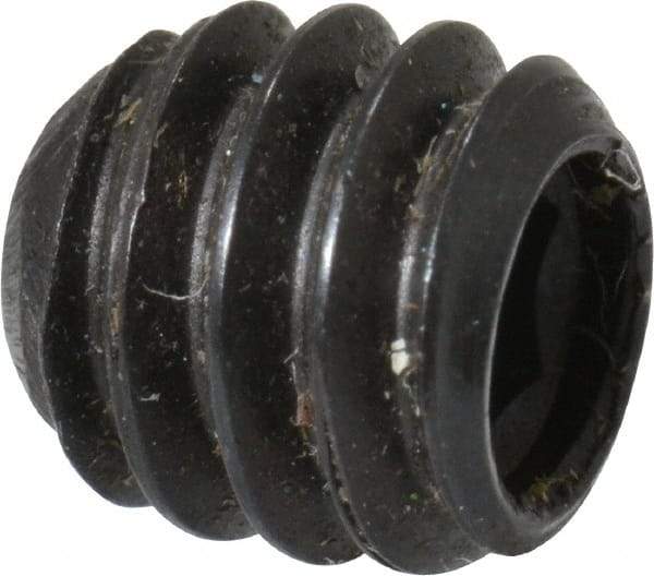 Made in USA - 1/4-20 UNC, 1/4" Length Under Head, Cup Point Set Screw - Grade 8 Alloy Steel, 1/8" Key - Industrial Tool & Supply
