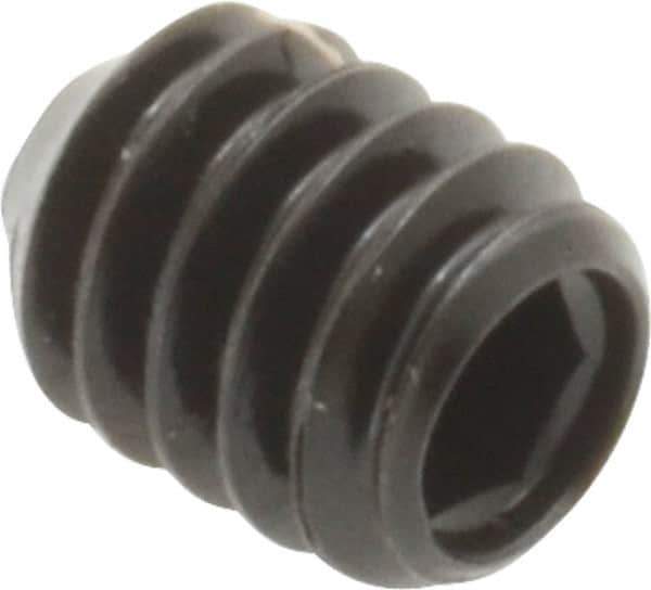 Made in USA - 1/4-20 UNC, 5/16" Length Under Head, Cup Point Set Screw - Grade 8 Alloy Steel, 1/8" Key - Industrial Tool & Supply
