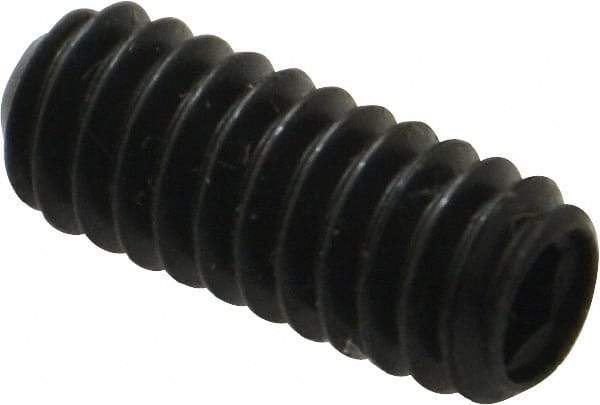 Made in USA - 1/4-20 UNC, 5/8" Length Under Head, Cup Point Set Screw - Grade 8 Alloy Steel, 1/8" Key - Industrial Tool & Supply