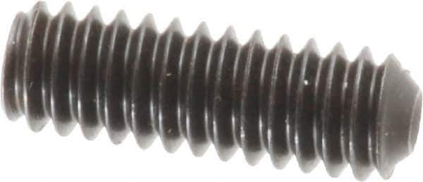 Made in USA - 1/4-20 UNC, 3/4" Length Under Head, Cup Point Set Screw - Grade 8 Alloy Steel, 1/8" Key - Industrial Tool & Supply