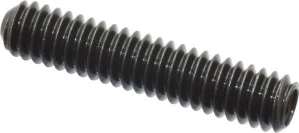 Made in USA - 1/4-20 UNC, 1-1/4" Length Under Head, Cup Point Set Screw - Grade 8 Alloy Steel, 1/8" Key - Industrial Tool & Supply