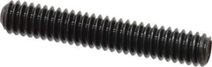 Made in USA - 1/4-20 UNC, 1-1/2" Length Under Head, Cup Point Set Screw - Grade 8 Alloy Steel, 1/8" Key - Industrial Tool & Supply
