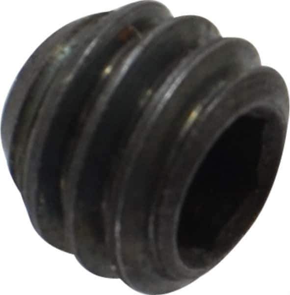 Made in USA - 5/16-18 UNC, 1/4" Length Under Head, Cup Point Set Screw - Grade 8 Alloy Steel, 5/32" Key - Industrial Tool & Supply
