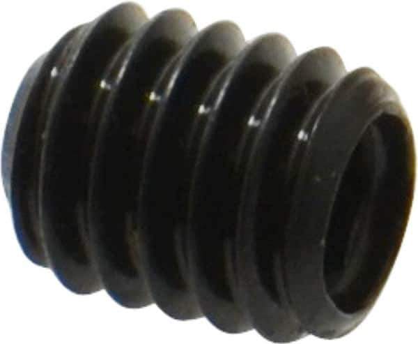Made in USA - 5/16-18 UNC, 3/8" Length Under Head, Cup Point Set Screw - Grade 8 Alloy Steel, 5/32" Key - Industrial Tool & Supply