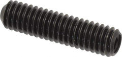 Made in USA - 5/16-18 UNC, 1-1/4" Length Under Head, Cup Point Set Screw - Grade 8 Alloy Steel, 5/32" Key - Industrial Tool & Supply