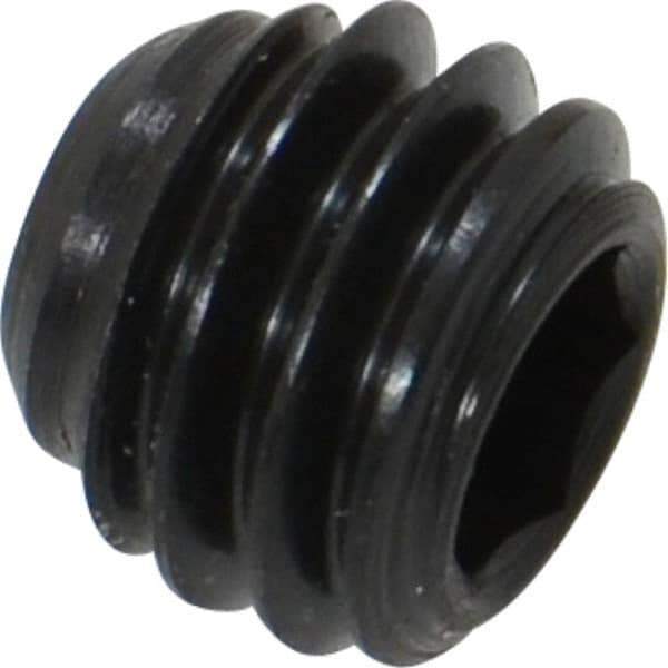 Made in USA - 3/8-16 UNC, 5/16" Length Under Head, Cup Point Set Screw - Grade 8 Alloy Steel, 3/16" Key - Industrial Tool & Supply