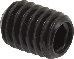 Made in USA - 3/8-16 UNC, 1/2" Length Under Head, Cup Point Set Screw - Grade 8 Alloy Steel, 3/16" Key - Industrial Tool & Supply