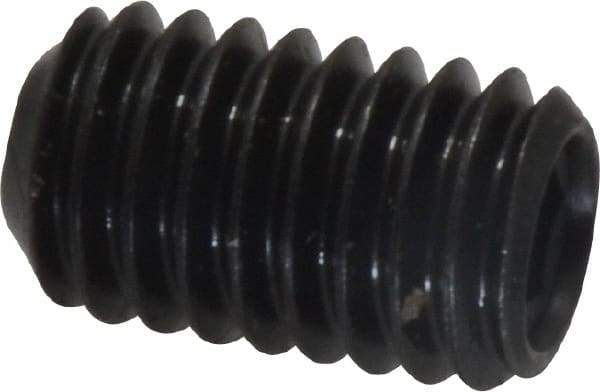 Made in USA - 3/8-16 UNC, 5/8" Length Under Head, Cup Point Set Screw - Grade 8 Alloy Steel, 3/16" Key - Industrial Tool & Supply