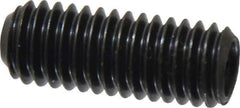 Made in USA - 3/8-16 UNC, 1" Length Under Head, Cup Point Set Screw - Grade 8 Alloy Steel, 3/16" Key - Industrial Tool & Supply