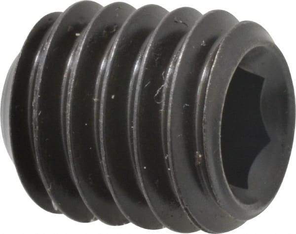 Made in USA - 7/16-14 UNC, 1/2" Length Under Head, Cup Point Set Screw - Grade 8 Alloy Steel, 7/32" Key - Industrial Tool & Supply