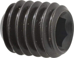 Made in USA - 7/16-14 UNC, 1/2" Length Under Head, Cup Point Set Screw - Grade 8 Alloy Steel, 7/32" Key - Industrial Tool & Supply