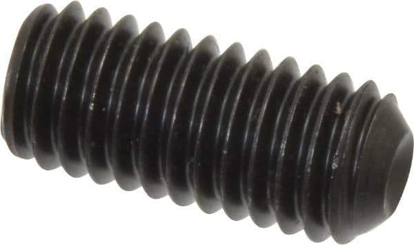 Made in USA - 7/16-14 UNC, 1" Length Under Head, Cup Point Set Screw - Grade 8 Alloy Steel, 7/32" Key - Industrial Tool & Supply