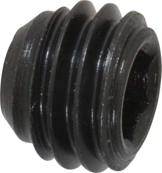 Made in USA - 1/2-13 UNC, 3/8" Length Under Head, Cup Point Set Screw - Grade 8 Alloy Steel, 1/4" Key - Industrial Tool & Supply