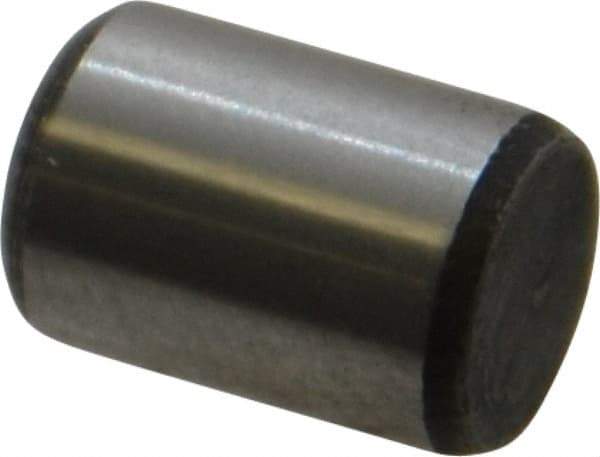 Value Collection - 1/4" Diam x 3/8" Pin Length Alloy Steel Standard Dowel Pin - C 50-58 Hardness, 12,800 Lb Breaking Strength, 1 Beveled & 1 Rounded End - Industrial Tool & Supply