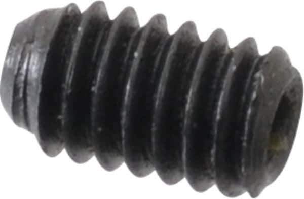 Made in USA - #4-48 UNF, 3/16" Length Under Head, Cup Point Set Screw - Grade 8 Alloy Steel, 0.05" Key - Industrial Tool & Supply