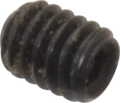 Made in USA - #6-40 UNF, 3/16" Length Under Head, Cup Point Set Screw - Grade 8 Alloy Steel, 1/16" Key - Industrial Tool & Supply