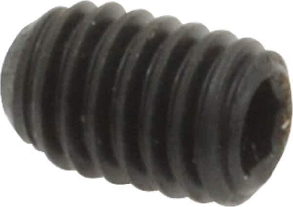 Made in USA - #8-36 UNF, 1/4" Length Under Head, Cup Point Set Screw - Grade 8 Alloy Steel, 5/64" Key - Industrial Tool & Supply