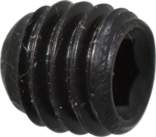 Made in USA - #10-32 UNF, 3/16" Length Under Head, Cup Point Set Screw - Grade 8 Alloy Steel, 3/32" Key - Industrial Tool & Supply