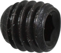 Made in USA - #10-32 UNF, 3/16" Length Under Head, Cup Point Set Screw - Grade 8 Alloy Steel, 3/32" Key - Industrial Tool & Supply