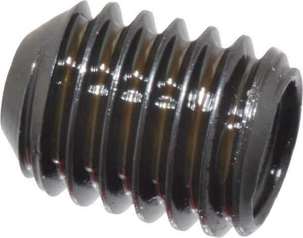 Made in USA - #10-32 UNF, 1/4" Length Under Head, Cup Point Set Screw - Grade 8 Alloy Steel, 3/32" Key - Industrial Tool & Supply
