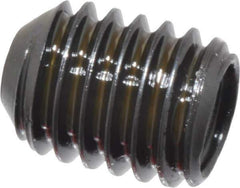 Made in USA - #10-32 UNF, 1/4" Length Under Head, Cup Point Set Screw - Grade 8 Alloy Steel, 3/32" Key - Industrial Tool & Supply