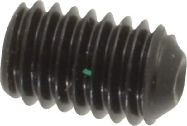 Made in USA - #10-32 UNF, 5/16" Length Under Head, Cup Point Set Screw - Grade 8 Alloy Steel, 3/32" Key - Industrial Tool & Supply