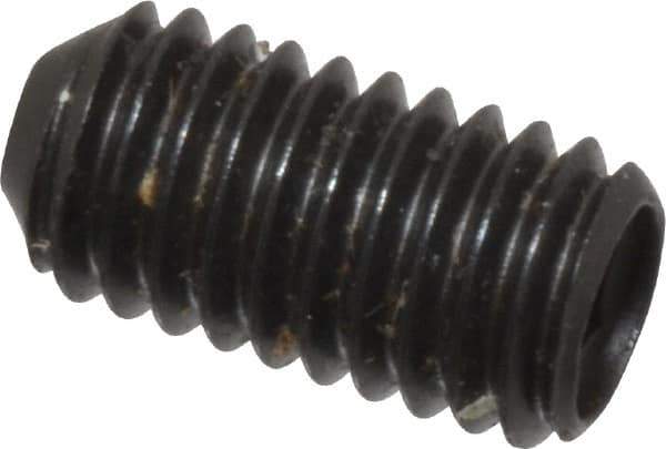 Made in USA - #10-32 UNF, 3/8" Length Under Head, Cup Point Set Screw - Grade 8 Alloy Steel, 3/32" Key - Industrial Tool & Supply