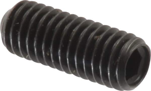 Made in USA - #10-32 UNF, 1/2" Length Under Head, Cup Point Set Screw - Grade 8 Alloy Steel, 3/32" Key - Industrial Tool & Supply