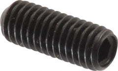 Made in USA - #10-32 UNF, 1/2" Length Under Head, Cup Point Set Screw - Grade 8 Alloy Steel, 3/32" Key - Industrial Tool & Supply