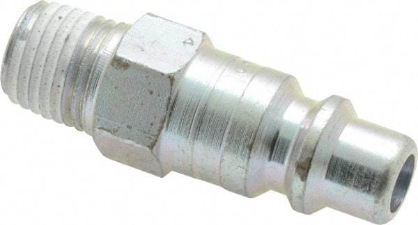 Legris - 1/4 Male NPT Industrial Pneumatic Hose Connector - Plated Steel, 3/8" Body Diam - Industrial Tool & Supply