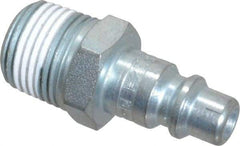 Legris - 1/2 Male NPT Industrial Pneumatic Hose Connector - Plated Steel, 3/8" Body Diam - Industrial Tool & Supply