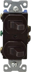 Cooper Wiring Devices - 1 Pole, 120/277 VAC, 15 Amp, Flush Mounted, Duplex Switch - NonNEMA Configuration, 2 Switch, Back Side Wiring, cULus Listed, NOM 426, RoHS Compliant Standard - Industrial Tool & Supply