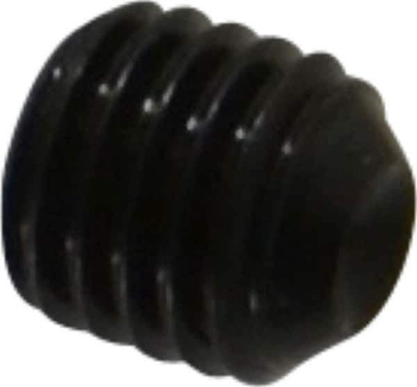 Made in USA - 1/4-28 UNF, 1/4" Length Under Head, Cup Point Set Screw - Grade 8 Alloy Steel, 1/8" Key - Industrial Tool & Supply